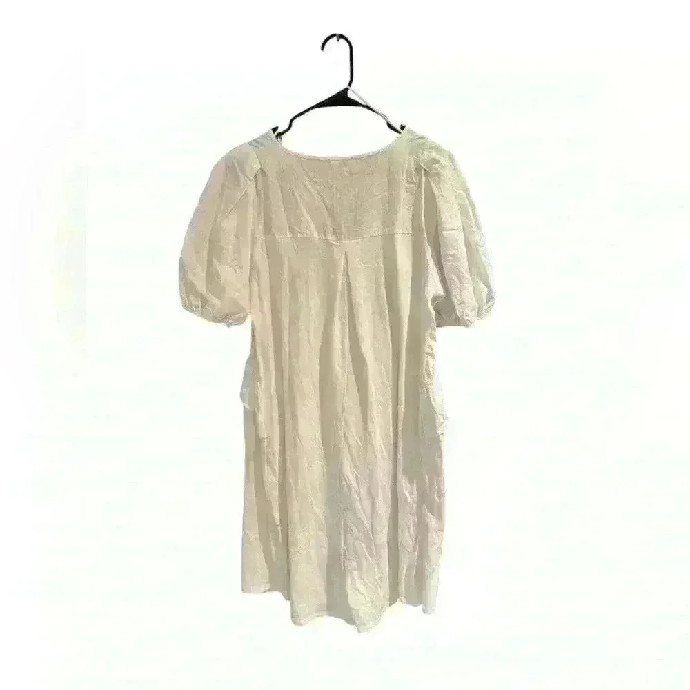 Zara White 100% Cotton Midi Dress Size Medium - Picture 4 of 5